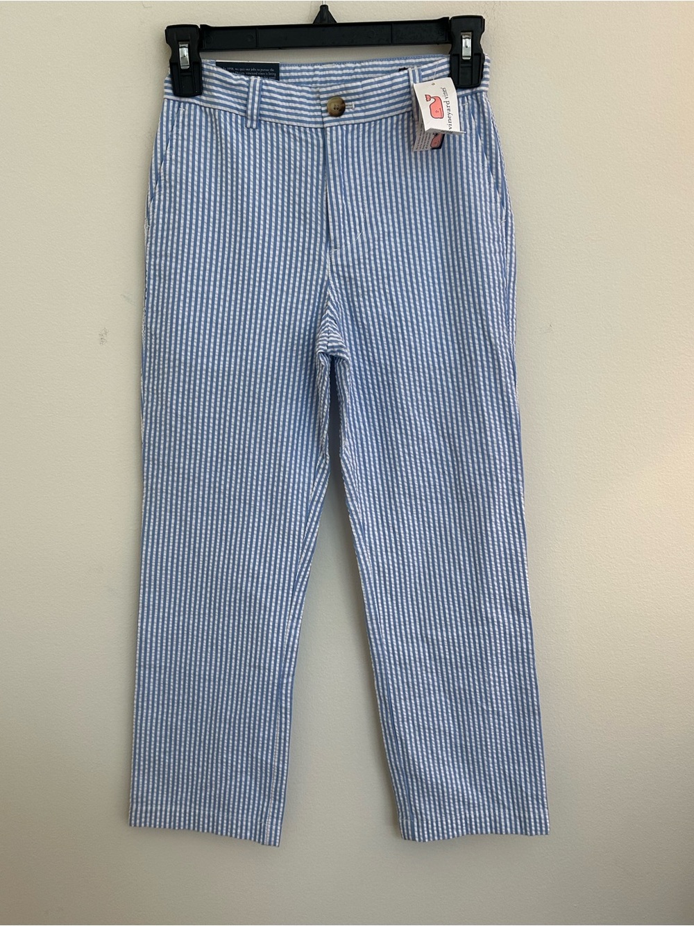Vineyard Vines Breaker Pants Seersucker Cornflower Blue Pants Boys Size 8 NWT